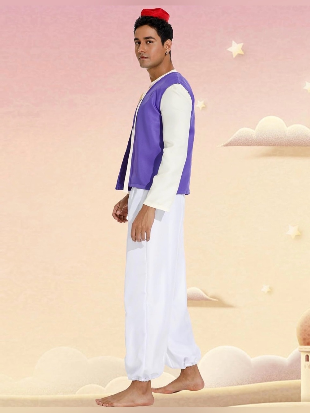 NWT Angelaicos Mens Arab Prince Costume Fairy Tale Suits Halloween Cosplay Party - Picture 4 of 9